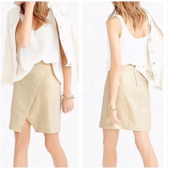 J Crew metallic linen skirt - Picture 1 of 7